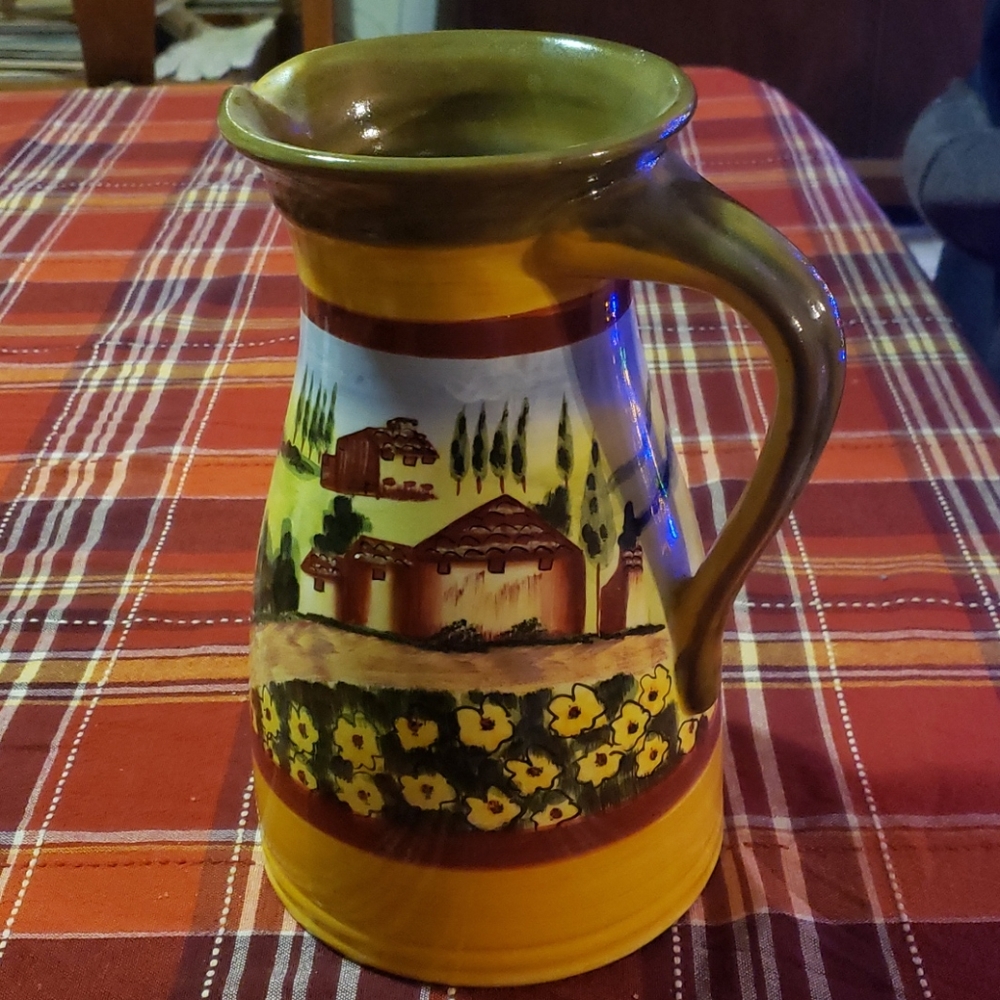 French farmhouse handpainted pitcher
